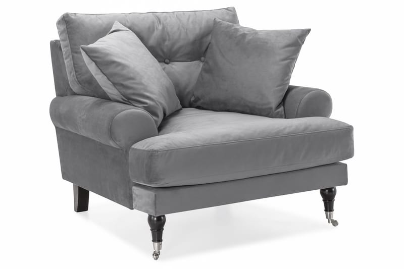 Andrew Soffgrupp 2+1 Sammet - Ljusgrå - Products - Möbler - Soffa - Soffgrupp - Howard soffgrupp