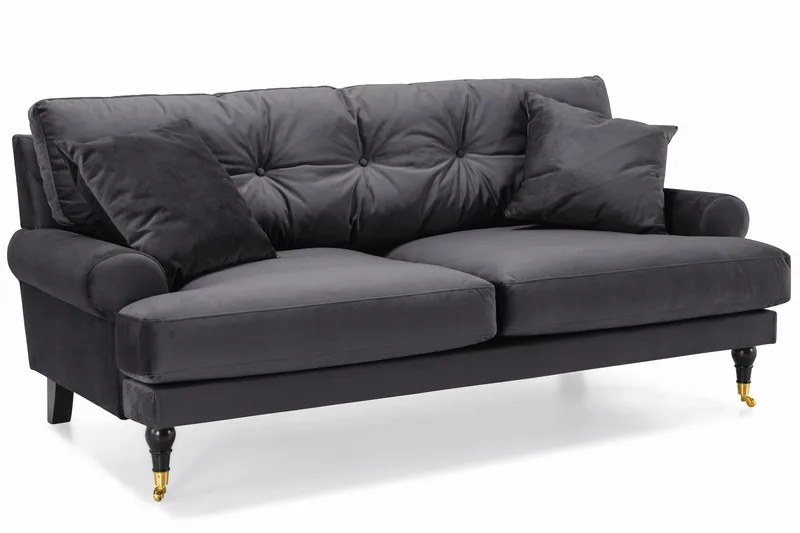 Andrew Soffgrupp 2+1 Sammet - Mörkgrå - Products - Möbler - Soffa - Soffgrupp - Howard soffgrupp