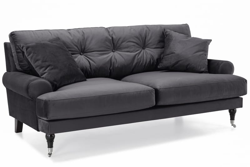 Andrew Soffgrupp 2+1 Sammet - Mörkgrå - Products - Möbler - Soffa - Soffgrupp - Howard soffgrupp