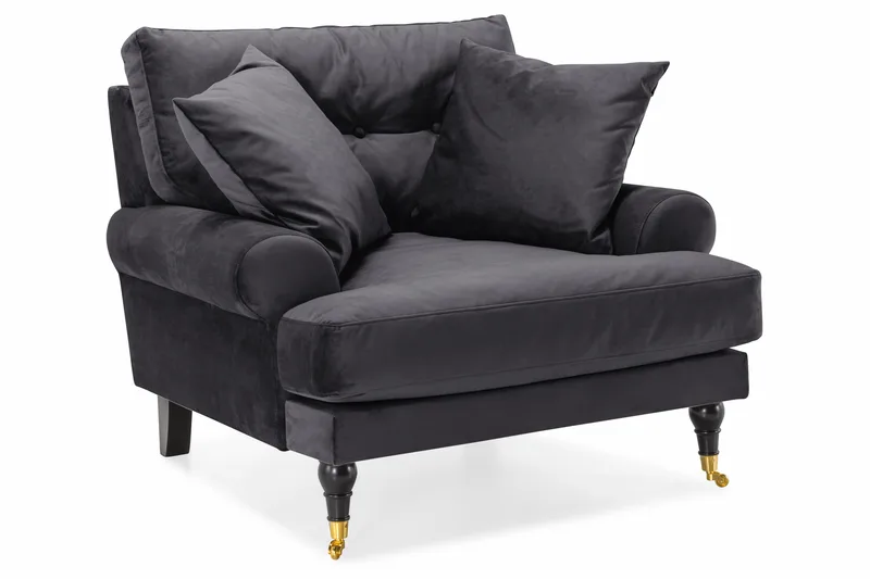 Andrew Soffgrupp 2+1 Sammet - Mörkgrå - Products - Möbler - Soffa - Soffgrupp - Howard soffgrupp