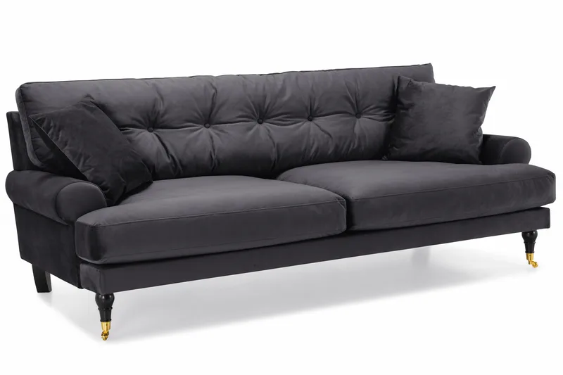 Andrew Soffgrupp 2+1 Sammet - Mörkgrå - Products - Möbler - Soffa - Soffgrupp - Howard soffgrupp