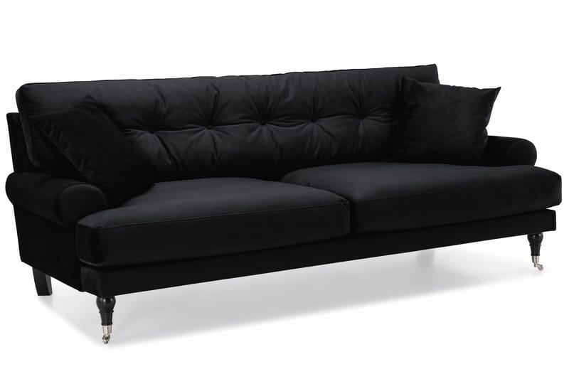 Andrew Soffgrupp 2+1 Sammet - Svart - Products - Möbler - Soffa - Soffgrupp - Howard soffgrupp