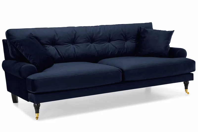 Andrew Soffgrupp 3+1 Sammet - Blå - Products - Möbler - Soffa - Soffgrupp - Howard soffgrupp