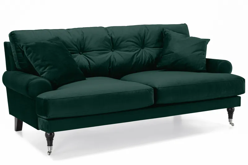 Andrew Soffgrupp 3+1 Sammet - Grön - Products - Möbler - Soffa - Soffgrupp - Howard soffgrupp