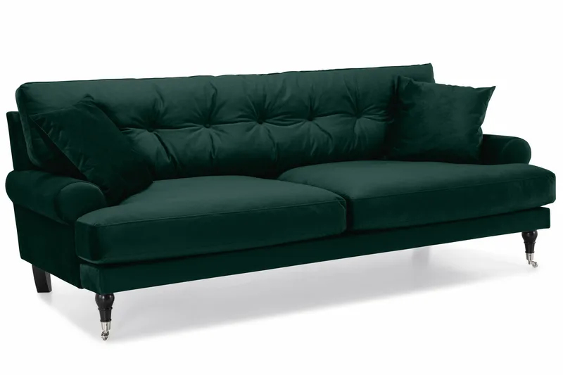 Andrew Soffgrupp 3+1 Sammet - Grön - Products - Möbler - Soffa - Soffgrupp - Howard soffgrupp