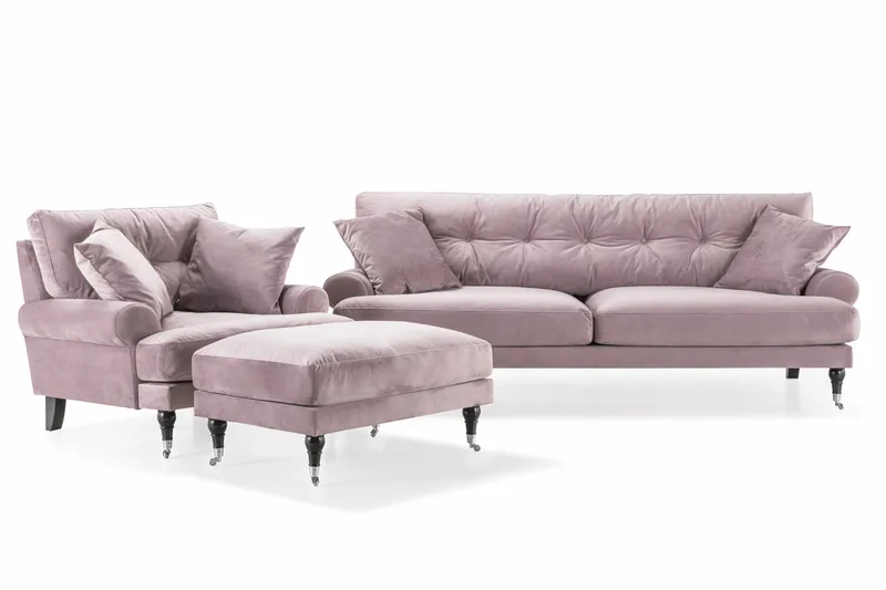 Andrew Soffgrupp 3+1 Sammet - Lila - Products - Möbler - Soffa - Soffgrupp - Howard soffgrupp