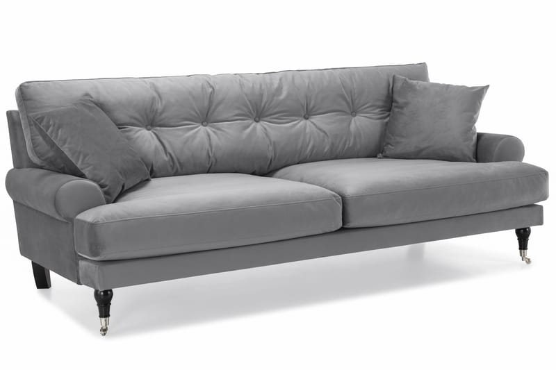 Andrew Soffgrupp 3+1 Sammet - Ljusgrå - Products - Möbler - Soffa - Soffgrupp - Howard soffgrupp
