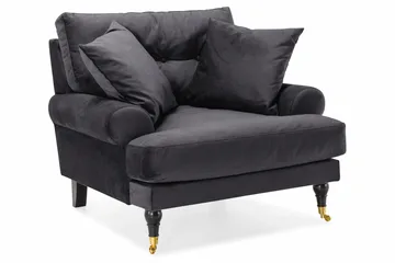 Andrew Soffgrupp 3+1 Sammet - Mörkgrå - Products - Möbler - Soffa - Soffgrupp - Howard soffgrupp
