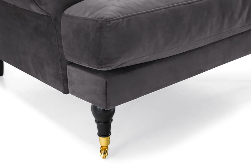 Andrew Soffgrupp 3+1 Sammet - Mörkgrå - Products - Möbler - Soffa - Soffgrupp - Howard soffgrupp