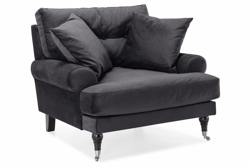 Andrew Soffgrupp 3+1 Sammet - Mörkgrå - Products - Möbler - Soffa - Soffgrupp - Howard soffgrupp
