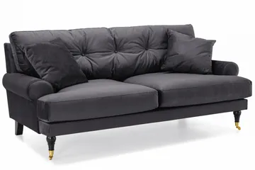 Andrew Soffgrupp 3+1 Sammet - Mörkgrå - Products - Möbler - Soffa - Soffgrupp - Howard soffgrupp
