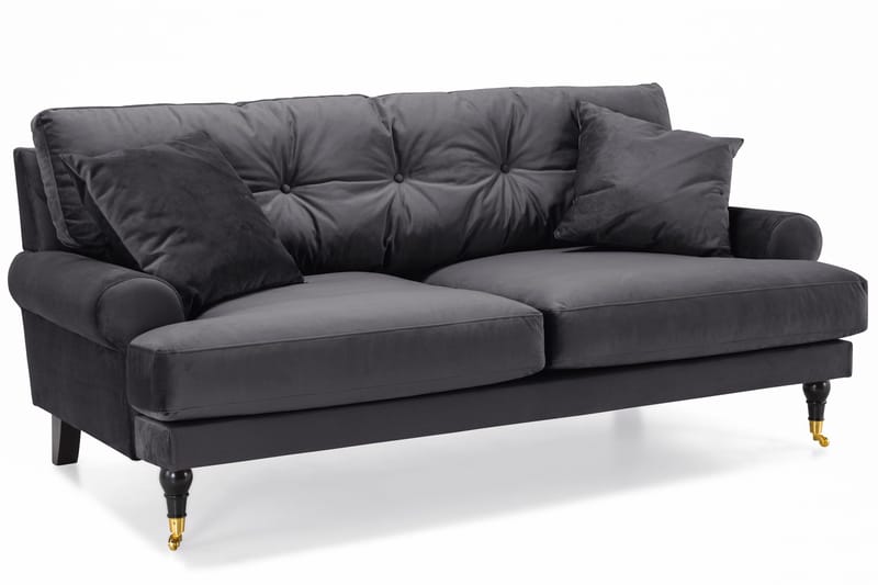 Andrew Soffgrupp 3+1 Sammet - Mörkgrå - Products - Möbler - Soffa - Soffgrupp - Howard soffgrupp