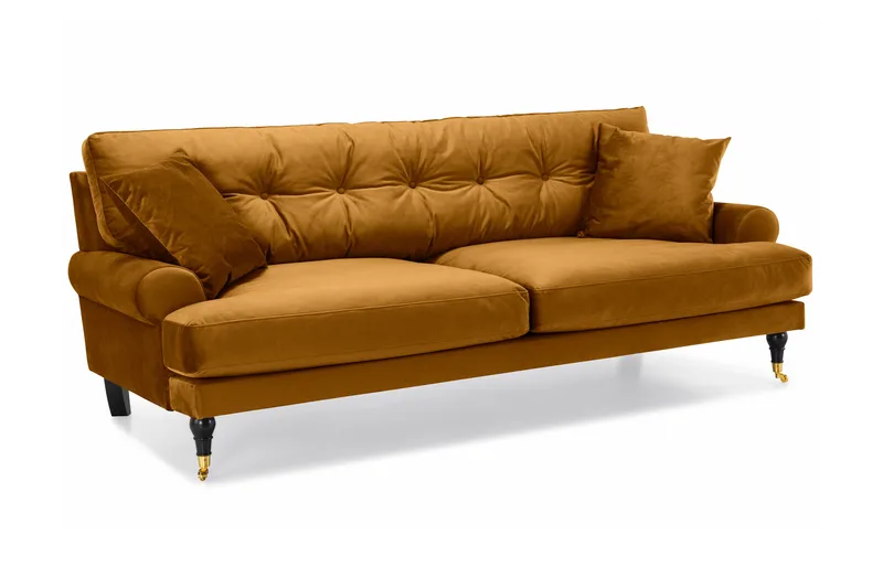 Andrew Soffgrupp 3+1 Sammet - Mörkgul - Products - Möbler - Soffa - Soffgrupp - Howard soffgrupp