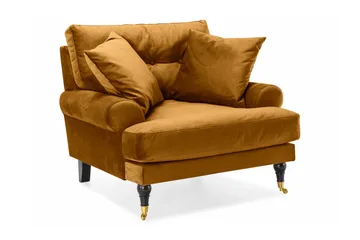 Andrew Soffgrupp 3+1 Sammet - Mörkgul - Products - Möbler - Soffa - Soffgrupp - Howard soffgrupp