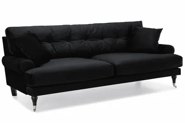 Andrew Soffgrupp 3+1 Sammet - Svart - Products - Möbler - Soffa - Soffgrupp - Howard soffgrupp