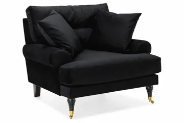 Andrew Soffgrupp 3+1 Sammet - Svart - Products - Möbler - Soffa - Soffgrupp - Howard soffgrupp