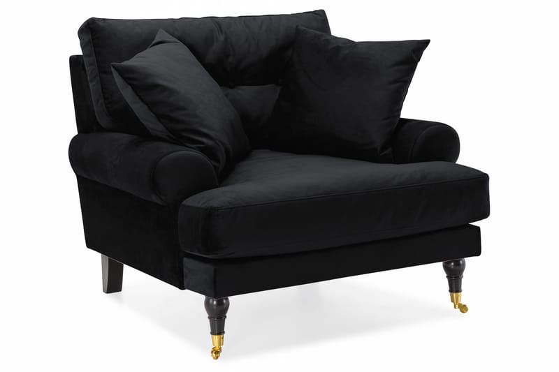 Andrew Soffgrupp 3+1 Sammet - Svart - Products - Möbler - Soffa - Soffgrupp - Howard soffgrupp