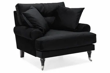 Andrew Soffgrupp 3+1 Sammet - Svart - Products - Möbler - Soffa - Soffgrupp - Howard soffgrupp