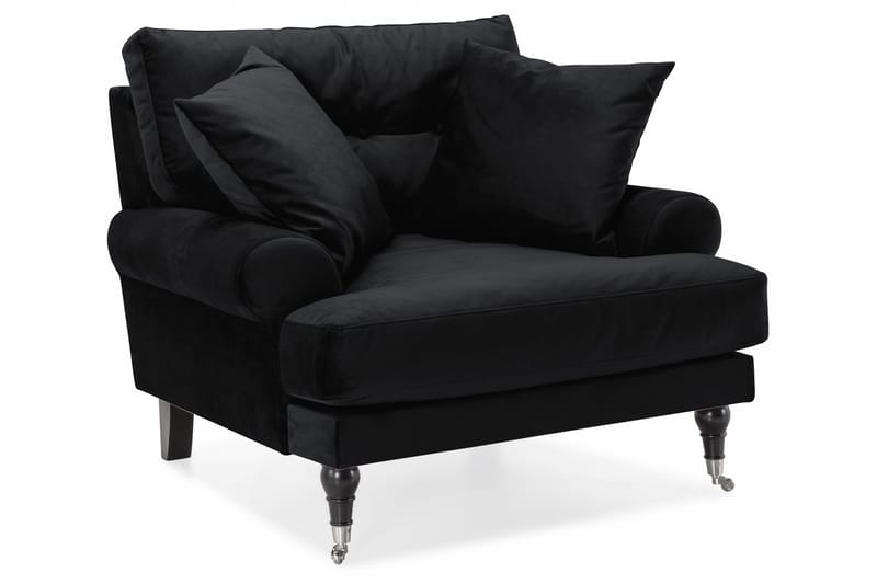Andrew Soffgrupp 3+1 Sammet - Svart - Products - Möbler - Soffa - Soffgrupp - Howard soffgrupp