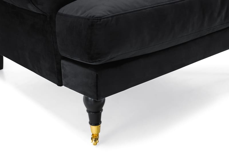 Andrew Soffgrupp 3+1 Sammet - Svart - Products - Möbler - Soffa - Soffgrupp - Howard soffgrupp
