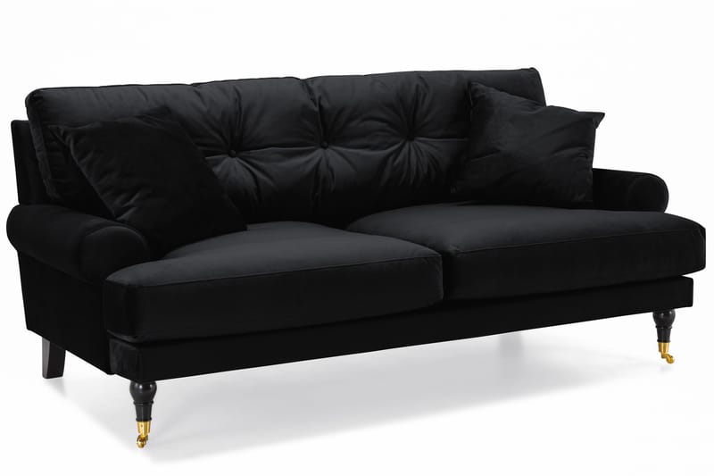 Andrew Soffgrupp 3+1 Sammet - Svart - Products - Möbler - Soffa - Soffgrupp - Howard soffgrupp
