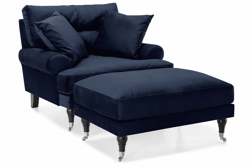 Andrew Soffgrupp 3+2+1 Sammet - Blå - Products - Möbler - Soffa - Soffgrupp - Howard soffgrupp