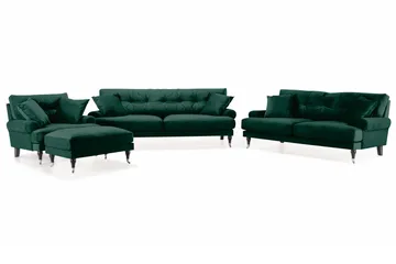 Andrew Soffgrupp 3+2+1 Sammet - Grön - Products - Möbler - Soffa - Soffgrupp - Howard soffgrupp