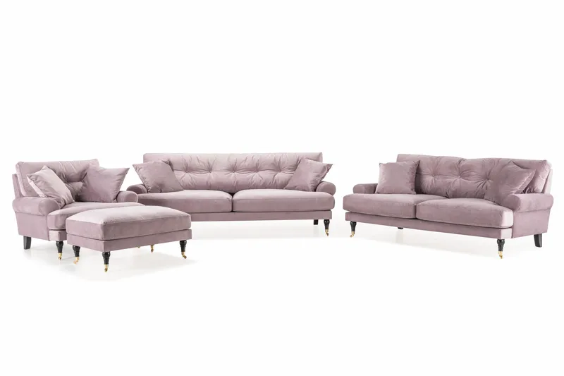 Andrew Soffgrupp 3+2+1 Sammet - Lila - Products - Möbler - Soffa - Soffgrupp - Howard soffgrupp