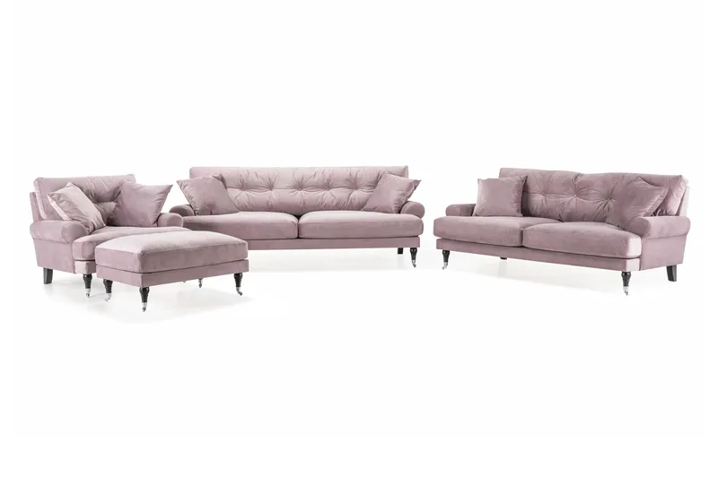 Andrew Soffgrupp 3+2+1 Sammet - Lila - Products - Möbler - Soffa - Soffgrupp - Howard soffgrupp