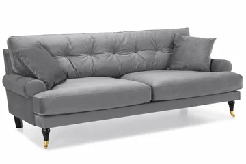 Andrew Soffgrupp 3+2+1 Sammet - Ljusgrå - Products - Möbler - Soffa - Soffgrupp - Howard soffgrupp