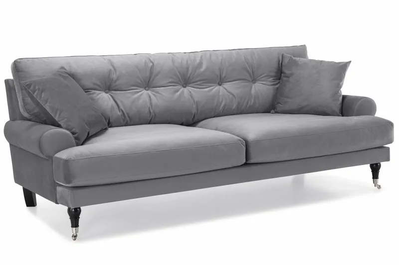 Andrew Soffgrupp 3+2+1 Sammet - Ljusgrå - Products - Möbler - Soffa - Soffgrupp - Howard soffgrupp