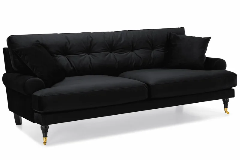 Andrew Soffgrupp 3+2+1 Sammet - Svart - Products - Möbler - Soffa - Soffgrupp - Howard soffgrupp