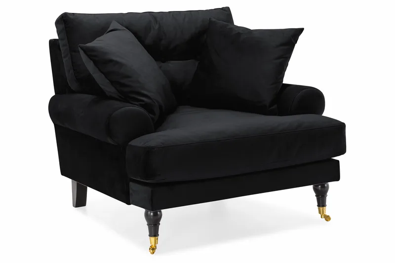 Andrew Soffgrupp 3+2+1 Sammet - Svart - Products - Möbler - Soffa - Soffgrupp - Howard soffgrupp