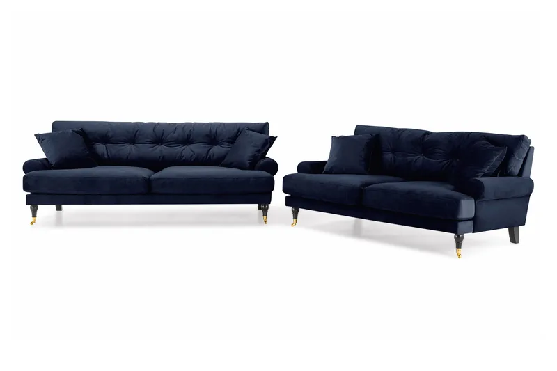 Andrew Soffgrupp 3+2 Sammet - Blå - Products - Möbler - Soffa - Soffgrupp - Howard soffgrupp