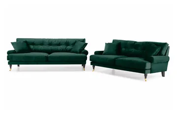 Andrew Soffgrupp 3+2 Sammet - Grön - Products - Möbler - Soffa - Soffgrupp - Howard soffgrupp