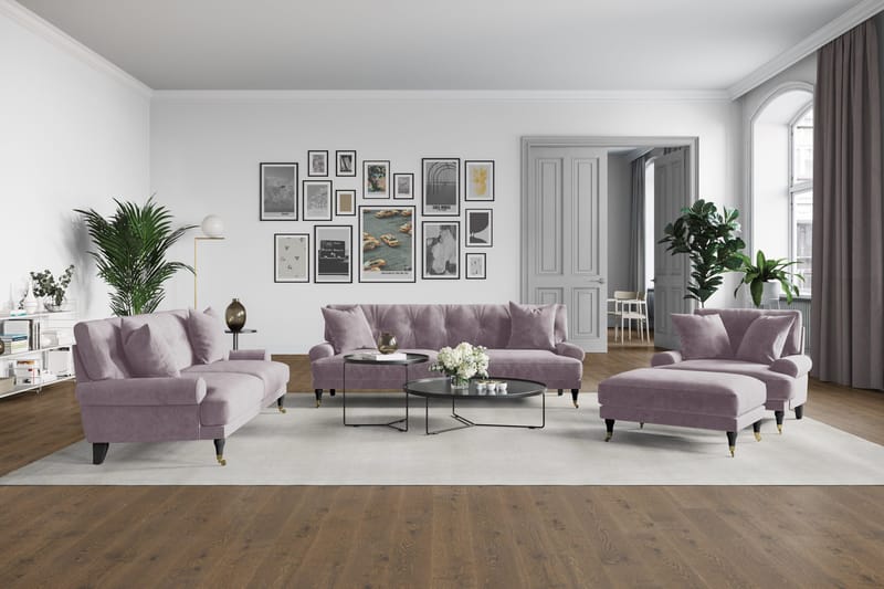 Andrew Soffgrupp 3+2 Sammet - Lila - Products - Möbler - Soffa - Soffgrupp - Howard soffgrupp