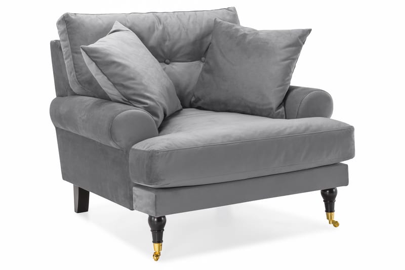 Andrew Soffgrupp 3+2 Sammet - Ljusgrå - Products - Möbler - Soffa - Soffgrupp - Howard soffgrupp