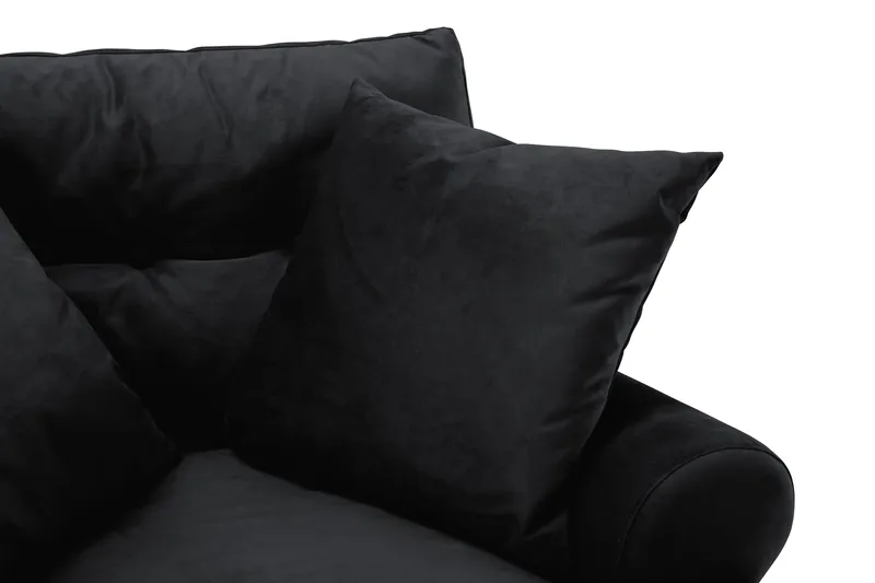 Andrew Soffgrupp 3+2 Sammet - Svart - Products - Möbler - Soffa - Soffgrupp - Howard soffgrupp