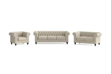 Chesterfield LYX 3+2+1 - SYN0000058, SYN0000052, SYN0000063 - Beige - Products - Möbler - Soffa - Soffgrupp - Chesterfield soffgrupp