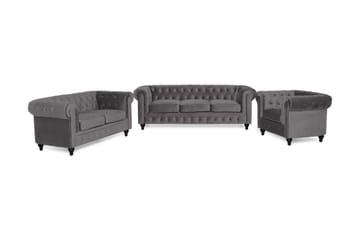 Chesterfield Lyx Soffgrupp 3+2+1 i Sammet