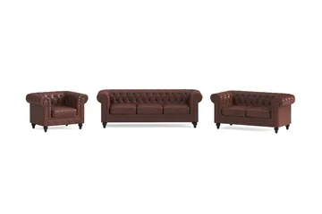 Chesterfield Lyx Soffgrupp 3-sits+2-sits+Fåtölj