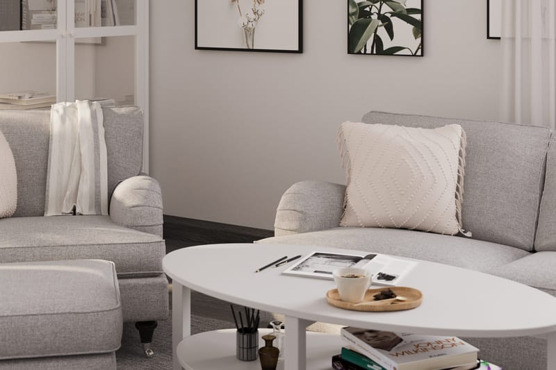 Howard Classic Soffgrupp 2-sits Soffa + Fåtölj + Fotpall i Tyg - Grå - Products - Möbler - Soffa - Soffgrupp - Howard soffgrupp