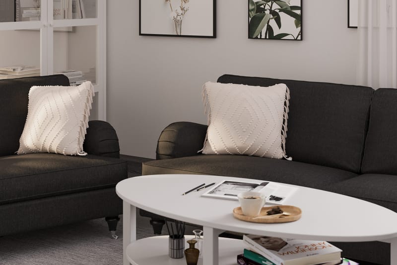 Howard Classic Soffgrupp 3-sits + 2-sits Soffa + Fåtölj + Fotpall i Tyg - Mörkgrå - Products - Möbler - Soffa - Soffgrupp - Howard soffgrupp