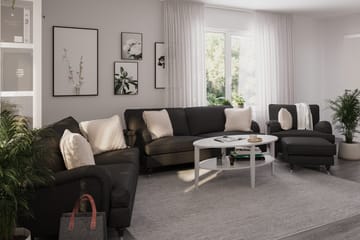 Howard Classic Soffgrupp 3-sits + 2-sits Soffa + Fåtölj i Tyg - Mörkgrå - Products - Möbler - Soffa - Soffgrupp - Howard soffgrupp