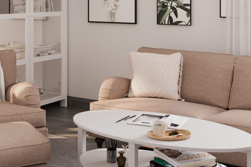 Howard Classic Soffgrupp 3-sits Soffa + Fåtölj + Fotpall i Tyg - Mörkbeige - Products - Möbler - Soffa - Soffgrupp - Howard soffgrupp