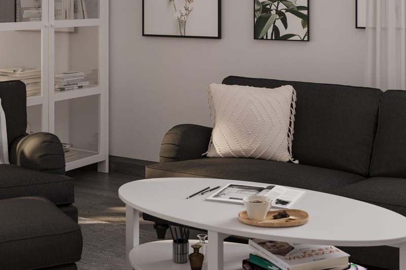 Howard Classic Soffgrupp 3-sits Soffa + Fåtölj + Fotpall i Tyg - Mörkgrå - Products - Möbler - Soffa - Soffgrupp - Howard soffgrupp