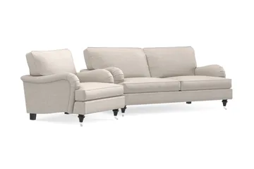 Howard Classic Soffgrupp 3-sits Soffa + Fåtölj i Tyg - Beige - Products - Möbler - Soffa - Soffgrupp - Howard soffgrupp