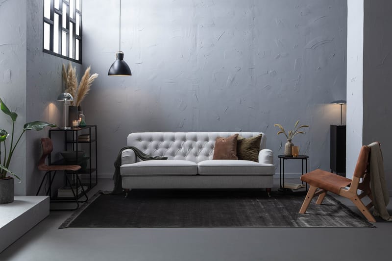 Howard Riviera Soffgrupp 2-sits + 3-sits Soffa + Fåtölj + Fotpall i Tyg - Grå - Products - Möbler - Soffa - Soffgrupp - Howard soffgrupp