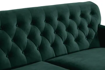 Howard Riviera Soffgrupp 3-sits + 2-sits Soffa + Fåtölj + Fotpall i Sammet - Grön - Products - Möbler - Soffa - Soffgrupp - Howard soffgrupp