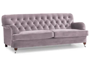 Howard Riviera Soffgrupp 3-sits + 2-sits Soffa + Fåtölj + Fotpall i Sammet - Lila - Products - Möbler - Soffa - Soffgrupp - Howard soffgrupp